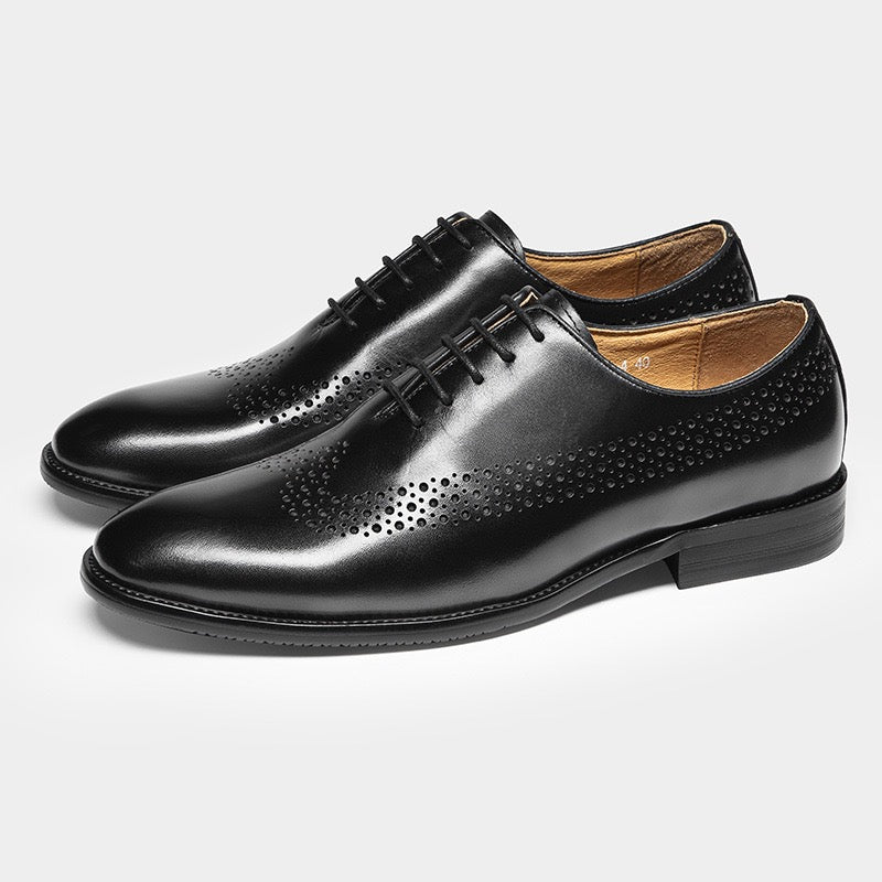 Whole Cut Brogue Oxford Shoes Lace-Up Formal Dress Shoes Y101113