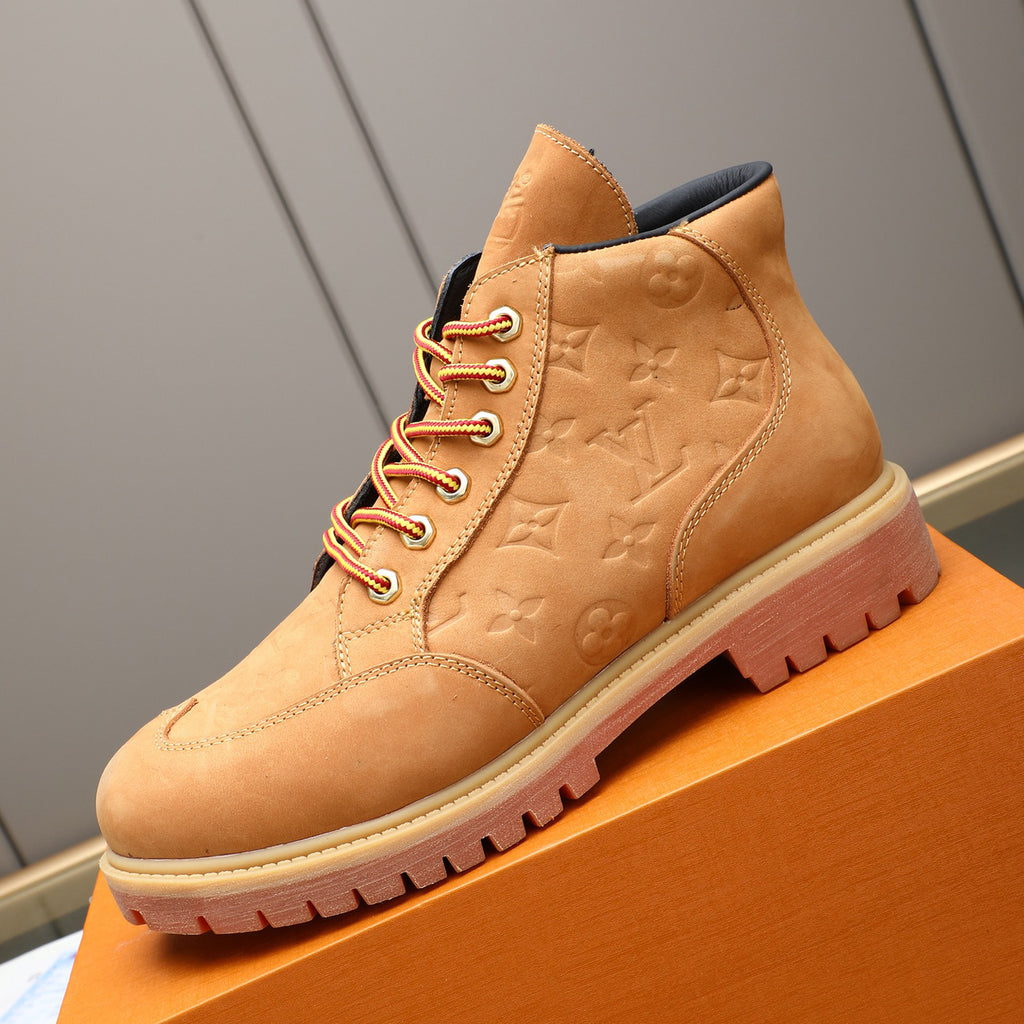Men's Debossed Monogram High Top Work Boots NE190120