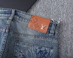 Vintage Fade Camo Pattern Embroidered Jeans V260850