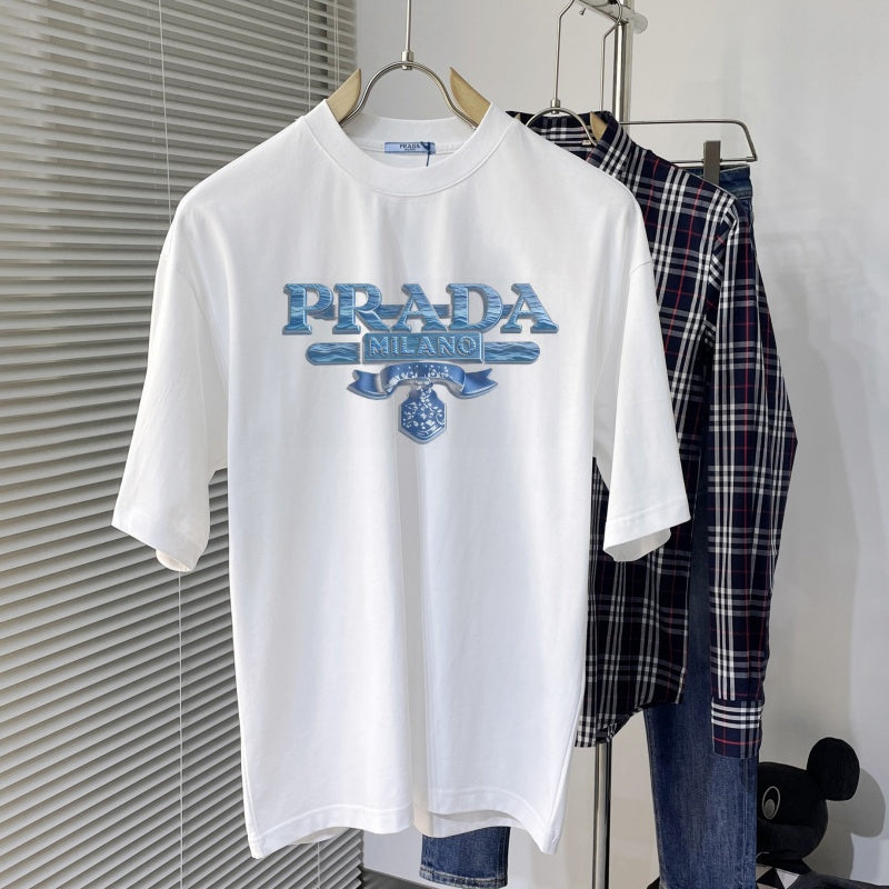 Men's 3D Letter Print Crew Neck Short Sleeve T-shirt NH9801