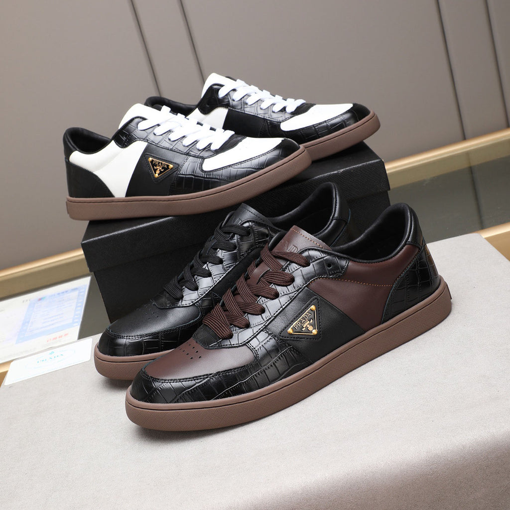 Croc Embossed Patchwork Triangle Logo Low Top Sneakers S283409