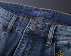 Vertical Embroidered Pocket Slim Fit Denim V260829