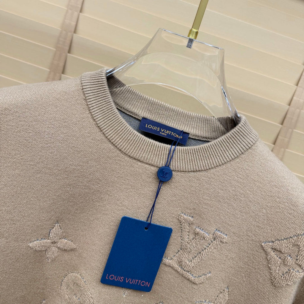 New Crew Neck Mixed Jacquard Knit Pullover Sweater GN380102
