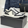 Triangle Badge Flat Lace-up Sneakers With Perforated Toe S265505