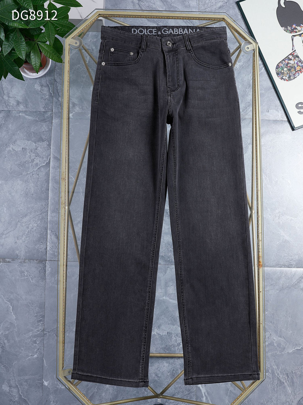 Dark Wash Grey Multi-Style Embroidery Denim Jeans L260604