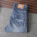 Light Wash Logo Embossed Mens Jeans E260927