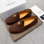 Men's Medusa Gold Emblem Slip-On Loafer Driving Shoes NE190117