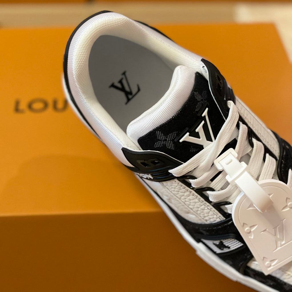Pattern Panel Lace-Up Low Top Trainer Sneakers S283418