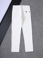 Clean White Denim With Triangle Badge V260831