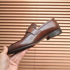 Men's H Buckle Croc Embossed Panel Loafers M10342250