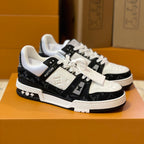 Pattern Panel Lace-Up Low Top Trainer Sneakers S283418