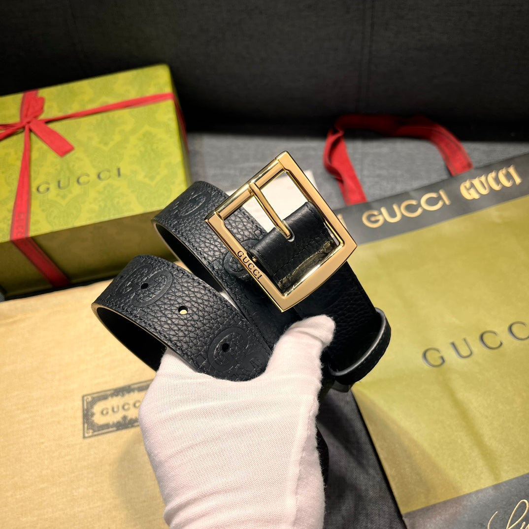 Dual Logo Embossed Pin Buckle Belt E020801