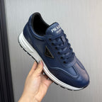 Calfskin Triangle Badge Lace-Up Sneaker S283439