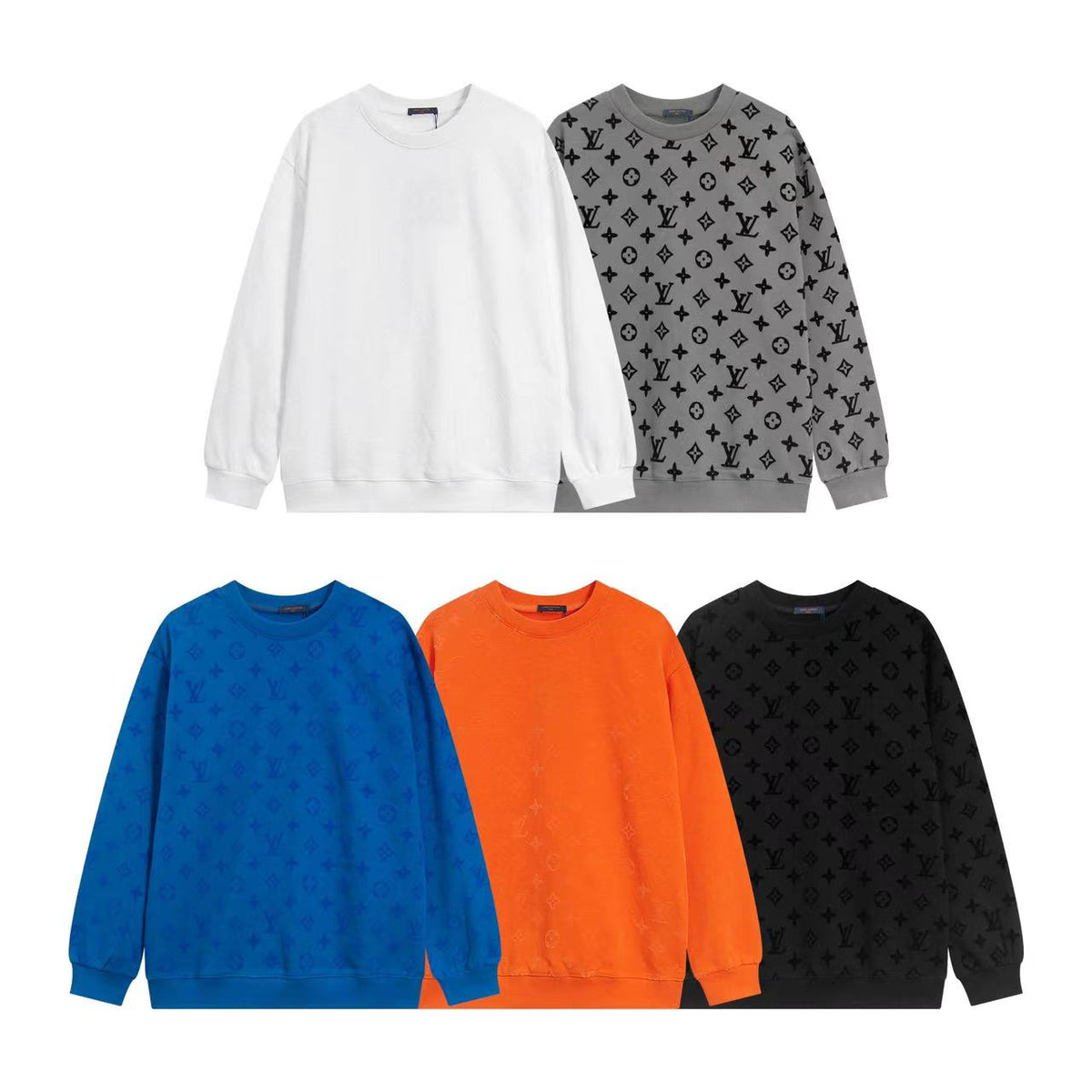 Men's All Over Monogram Print Crew Neck Sweatshirt YG500101