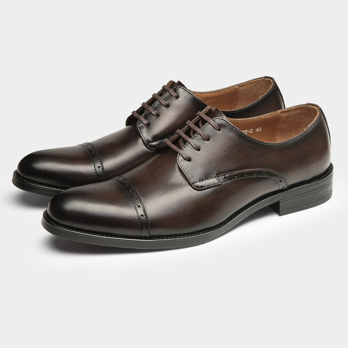 Cap Toe Derby Shoes Lace-Up Dress Shoes Y101142