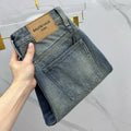 Vintage Faded Light Blue Clean Design Jeans M260726