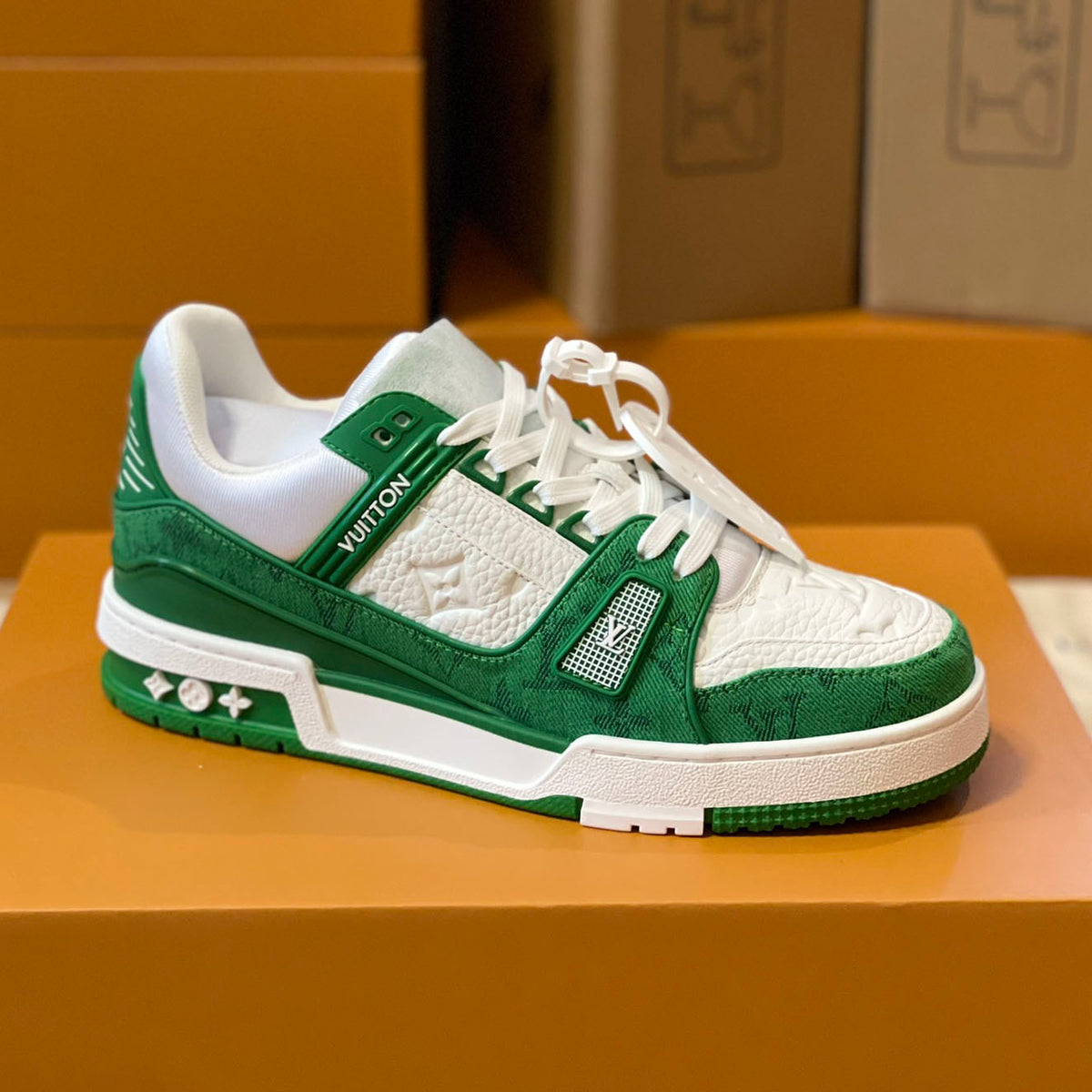 Pattern Panel Lace-Up Low Top Trainer Sneakers S283418