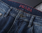 Vintage Fade Triangle Emblem & Text Print Jeans V260821