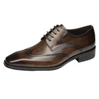 Wingtip Derby Shoes Polished Lace-Up Formal Dress Shoes Y101128