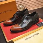 Men's Patina Brogue Cap-Toe Lace-Up Oxford Dress Shoes NE190111