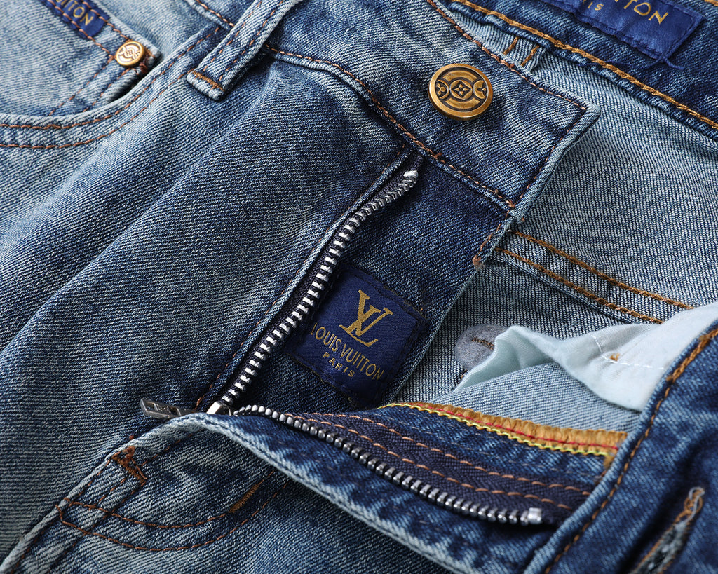 Vintage Fade Camo Pattern Embroidered Jeans V260850