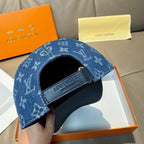 Denim Monogram Print Baseball Cap G103015