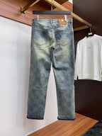 All-Over Double G Monogram Print Slim Denim V260802