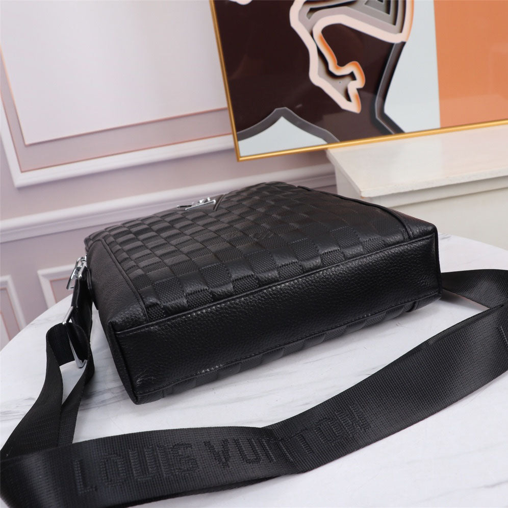 Grid Embossed Vertical Crossbody Shoulder Bag B101012