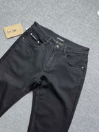 Solid Black Tone-on-Tone Embossed Jeans M260719