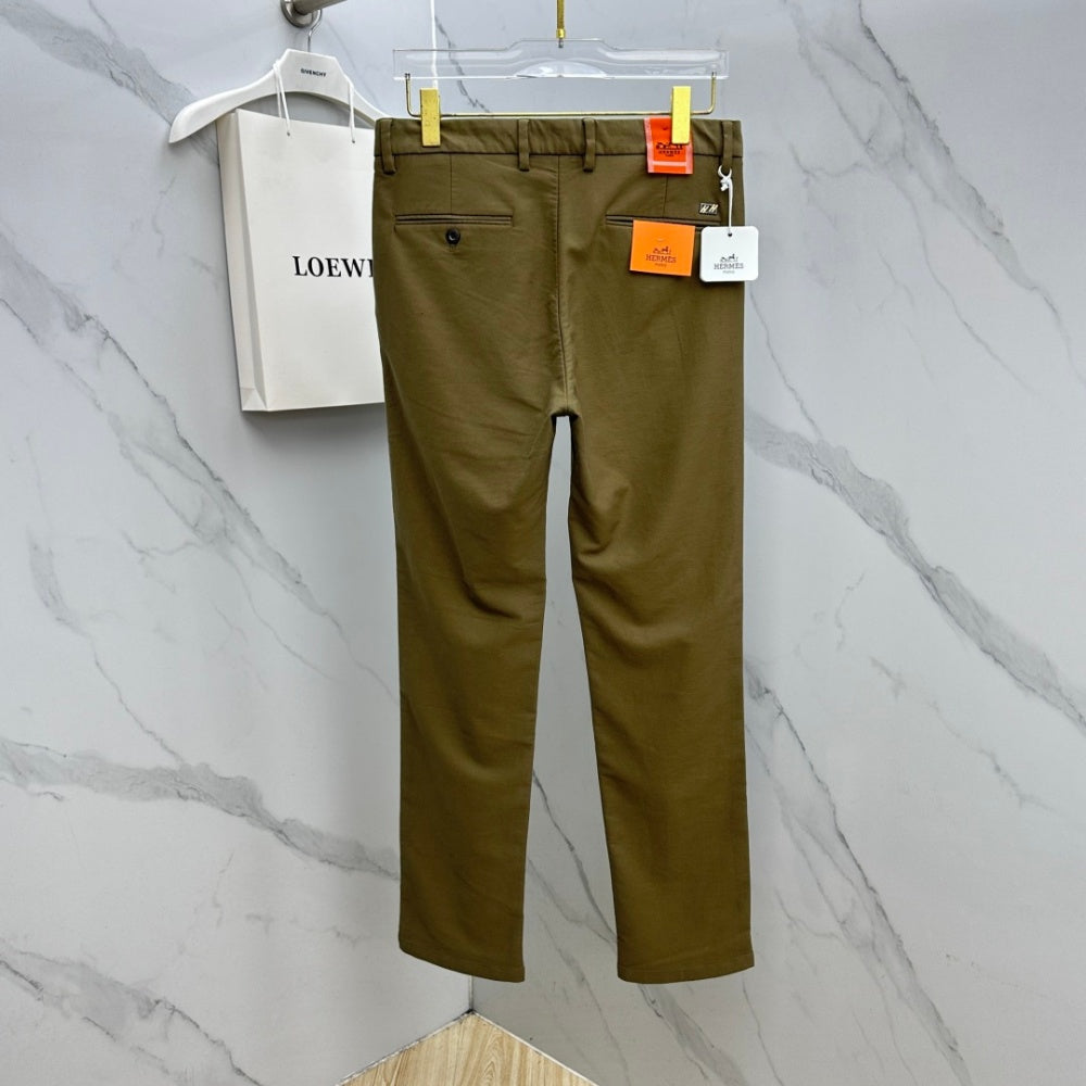Fine Textured Solid Straight Business Trousers P141007