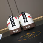 Red Side Label Leather Low Top Sneakers S283408