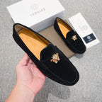 Men's Medusa Gold Emblem Slip-On Loafer Driving Shoes NE190117