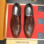 Embossed Grid Lace-up Formal Shoes S265503