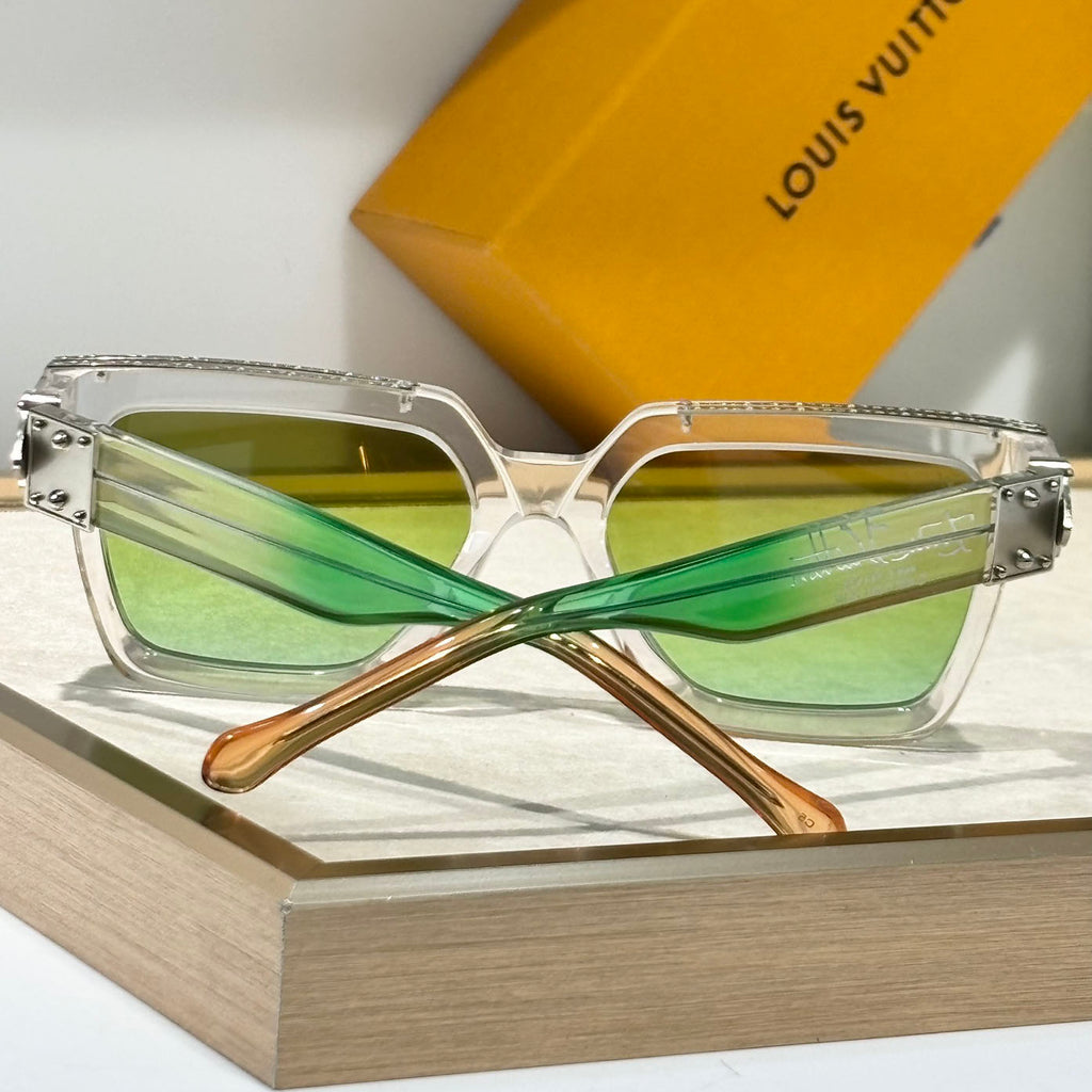 Bold Square Frame Sunglasses Rivet Metal Hinge Decor Eyewear K030101