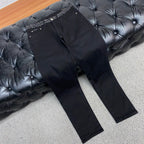 Solid Black Jacquard Waistband Minimal Denim Jeans L260642