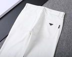 Clean White Denim With Triangle Badge V260831