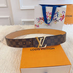 Checkered & Vintage Print Metal Buckle Belt E020802