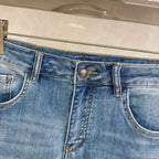 Pale Washed Denim Pants With Dual Portrait Graphic On Back Pocket R260506