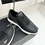 Triangle Badge Flat Lace-up Sneakers With Perforated Toe S265505