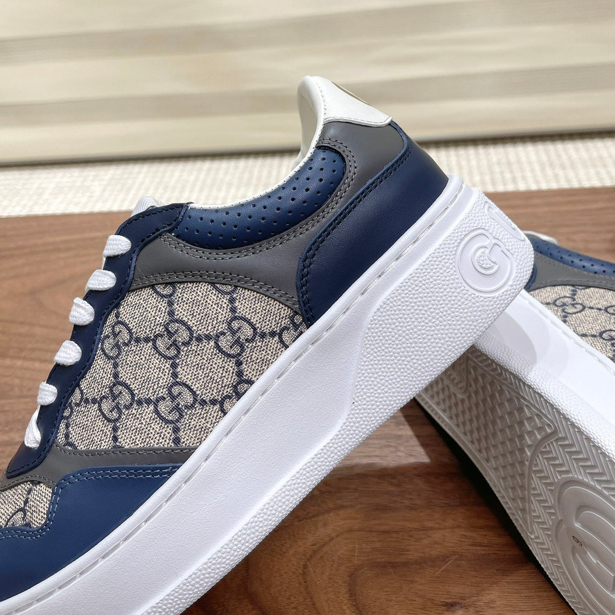 Men's Interlocking G Monogram Patchwork Platform Sneakers JN081101