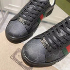 Allover Print Web Stripe Low Top Lace-Up Sneaker S283427