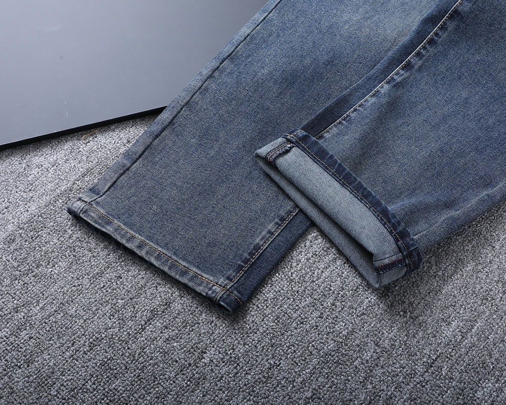 Vintage Emblem Embroidery Red Label Slim Denim V260839