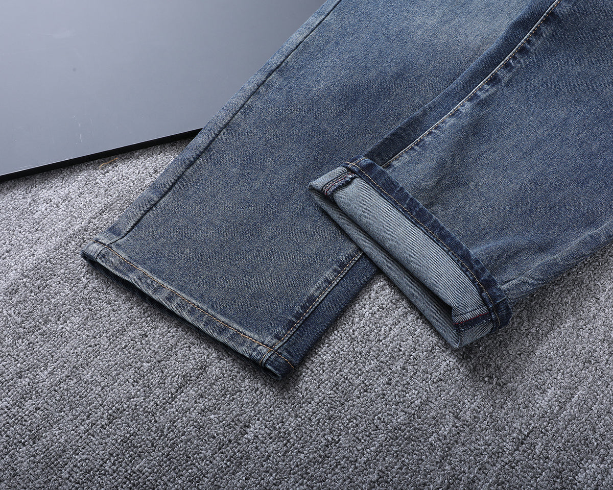 Vintage Emblem Embroidery Red Label Slim Denim V260839