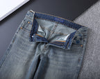 Vintage Fade Camo Pattern Embroidered Jeans V260850