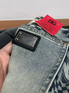 Vintage Fade Multi-Pattern Check Jeans E260939
