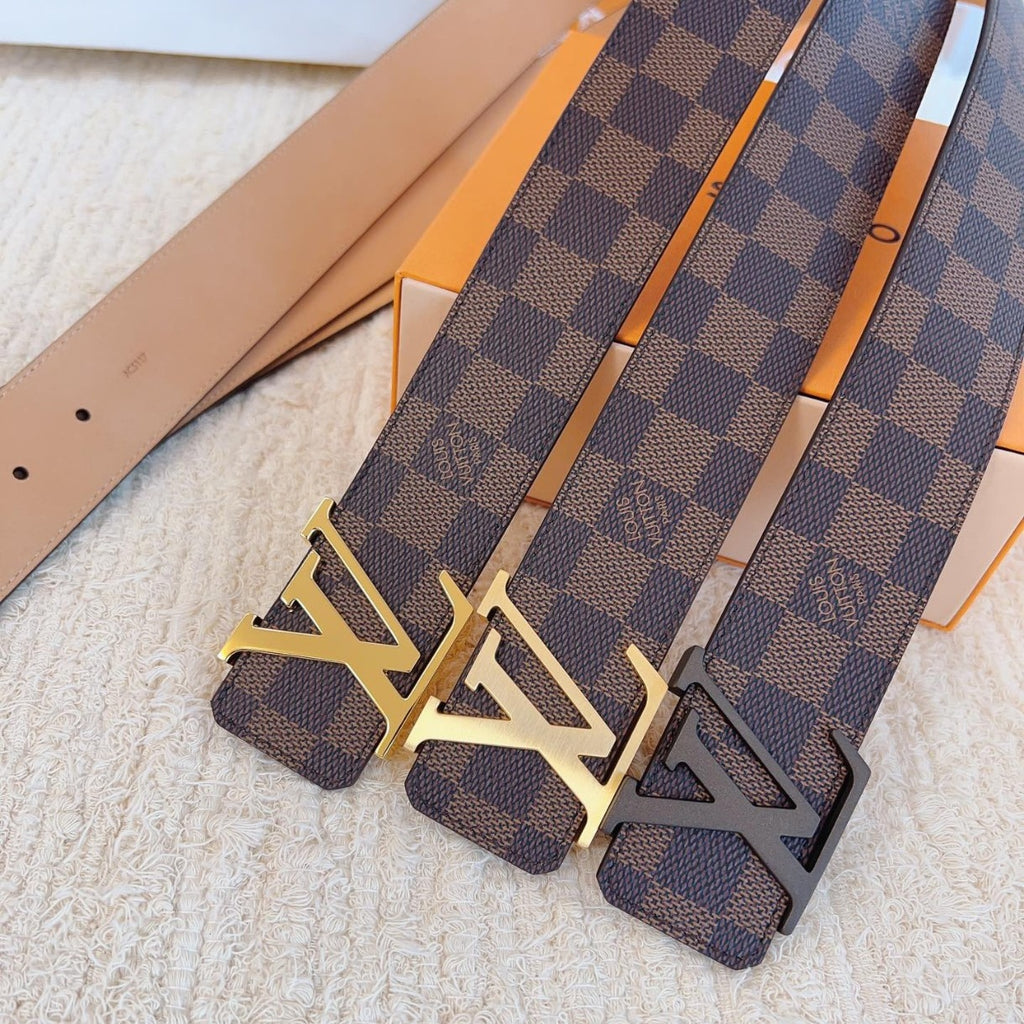 Checkered & Vintage Print Metal Buckle Belt E020802