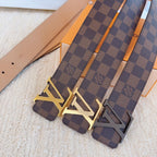 Checkered & Vintage Print Metal Buckle Belt E020802