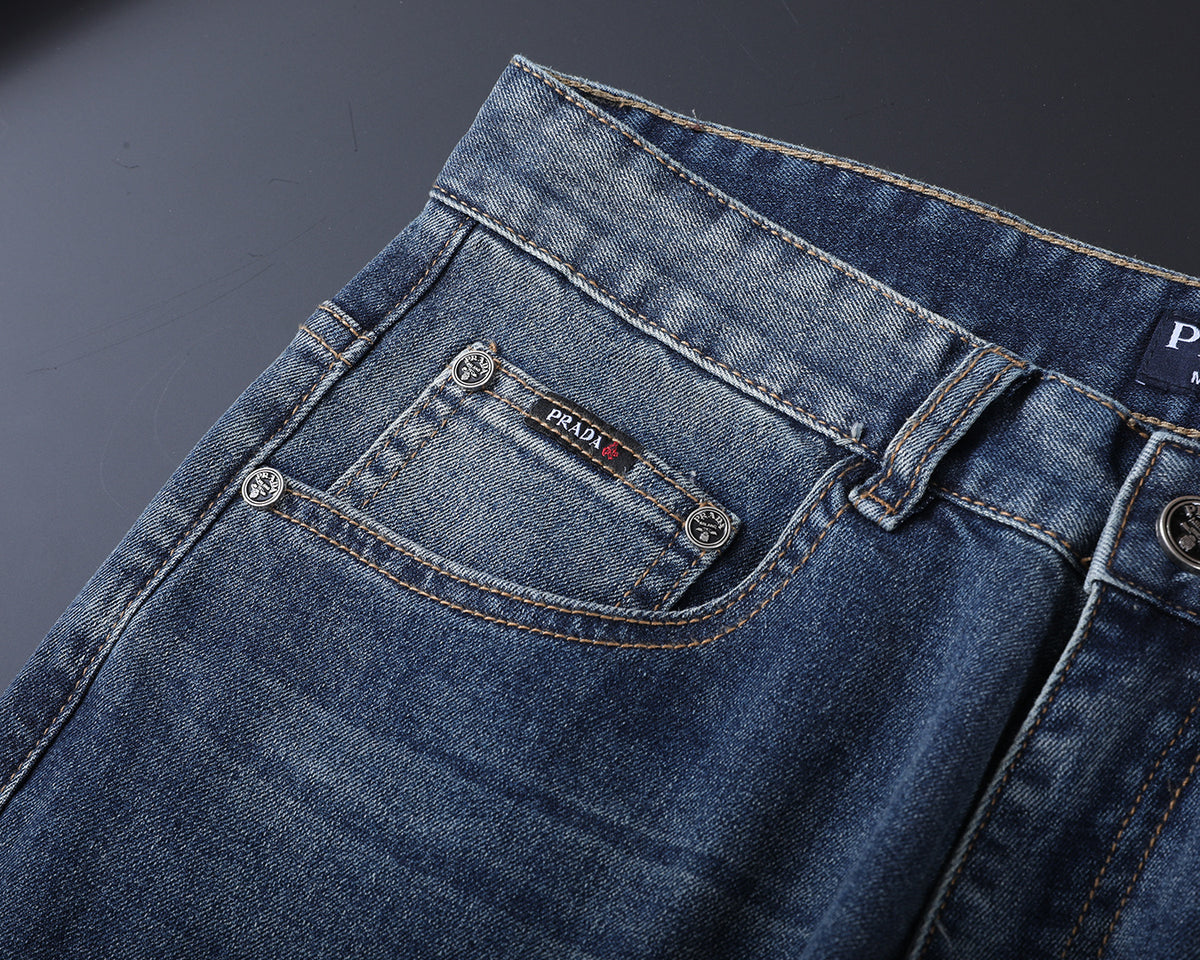 Vintage Emblem Embroidery Red Label Slim Denim V260839