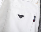 Clean White Denim With Triangle Badge V260831