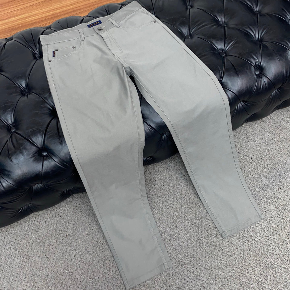 Triangle Leather Patch Back Pocket Trousers L260629
